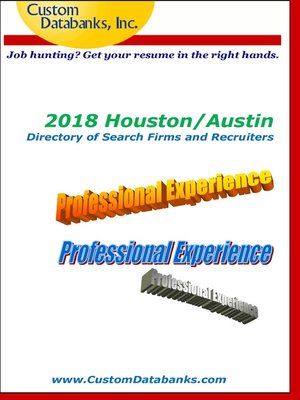 cover image of 2018 Houston/Austin Directory of Search Firms and Recruiters